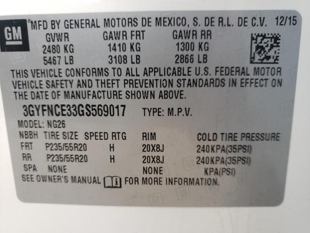 Photo 9 VIN: 3GYFNCE33GS569017 - CADILLAC SRX PERFOR 