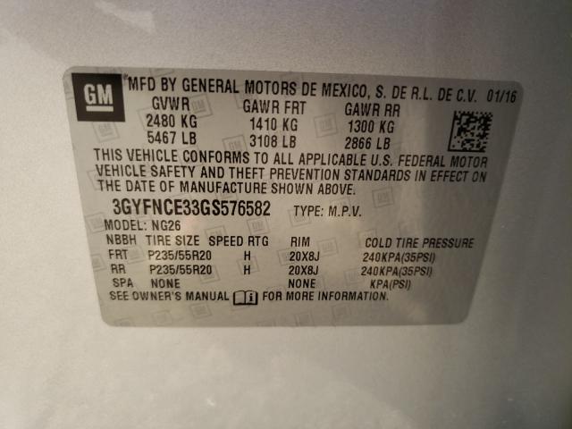 Photo 9 VIN: 3GYFNCE33GS576582 - CADILLAC SRX PERFOR 