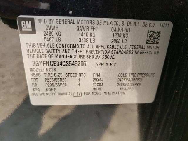 Photo 9 VIN: 3GYFNCE34CS545206 - CADILLAC SRX PREMIU 