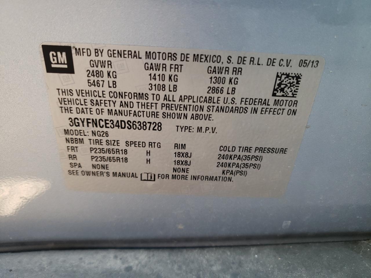 Photo 12 VIN: 3GYFNCE34DS638728 - CADILLAC SRX 