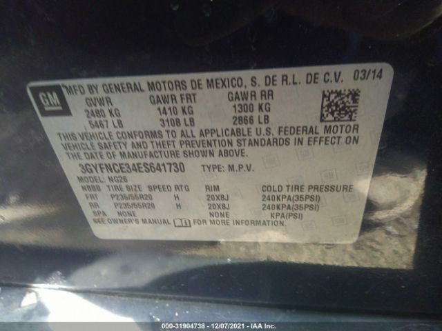 Photo 8 VIN: 3GYFNCE34ES641730 - CADILLAC SRX 