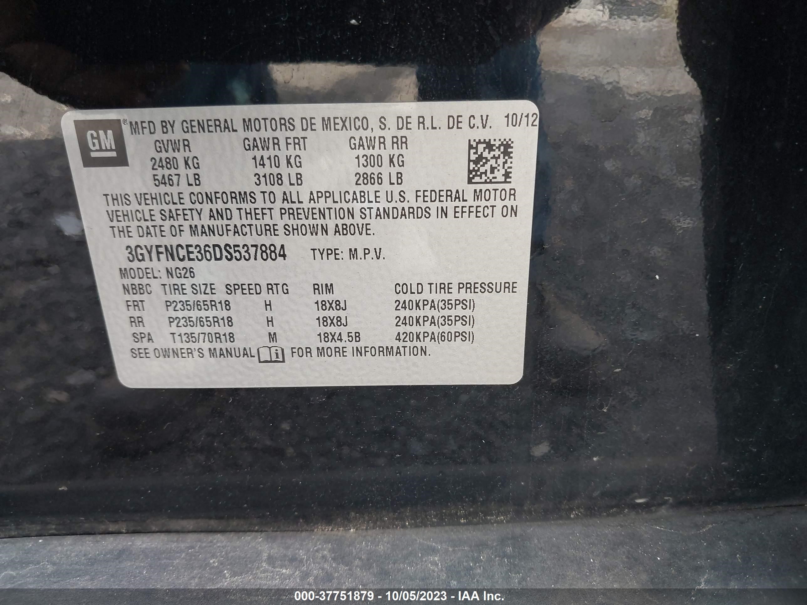 Photo 8 VIN: 3GYFNCE36DS537884 - CADILLAC SRX 