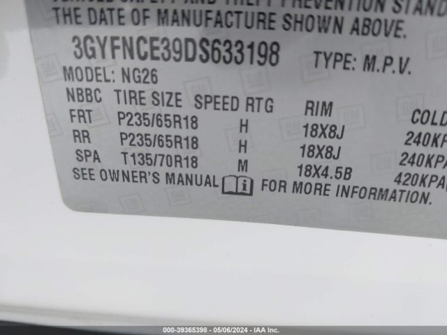 Photo 8 VIN: 3GYFNCE39DS633198 - CADILLAC SRX 