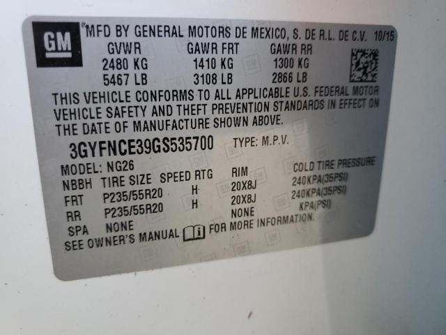 Photo 9 VIN: 3GYFNCE39GS535700 - CADILLAC SRX PERFOR 