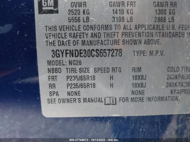 Photo 8 VIN: 3GYFNDE30CS657278 - CADILLAC SRX 