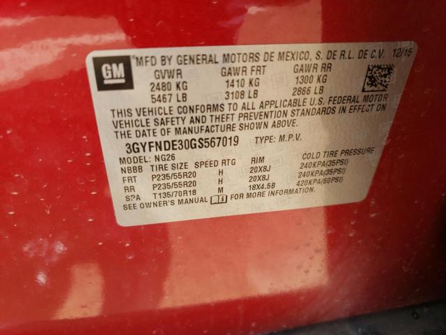 Photo 12 VIN: 3GYFNDE30GS567019 - CADILLAC SRX PREMIU 