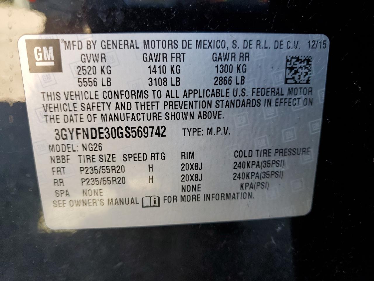 Photo 12 VIN: 3GYFNDE30GS569742 - CADILLAC SRX 