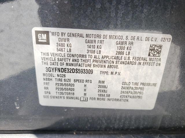 Photo 12 VIN: 3GYFNDE32DS593309 - CADILLAC SRX PERFOR 