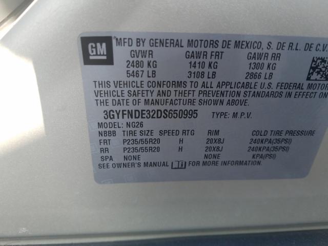 Photo 9 VIN: 3GYFNDE32DS650995 - CADILLAC SRX PERFOR 