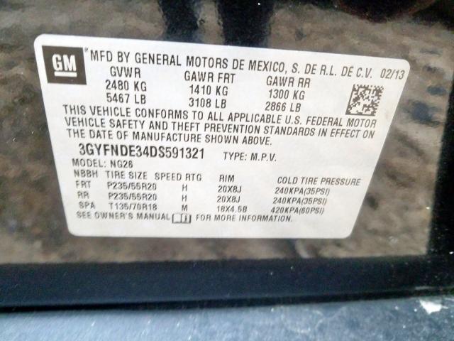 Photo 9 VIN: 3GYFNDE34DS591321 - CADILLAC SRX PERFOR 