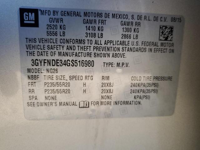 Photo 11 VIN: 3GYFNDE34GS516980 - CADILLAC SRX PREMIU 