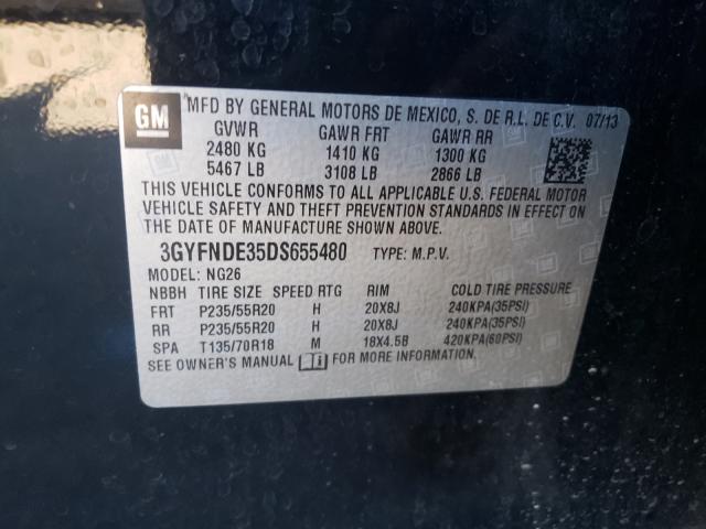 Photo 9 VIN: 3GYFNDE35DS655480 - CADILLAC SRX PERFOR 