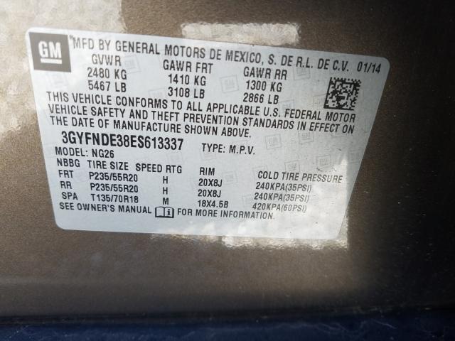 Photo 9 VIN: 3GYFNDE38ES613337 - CADILLAC SRX PREMIU 