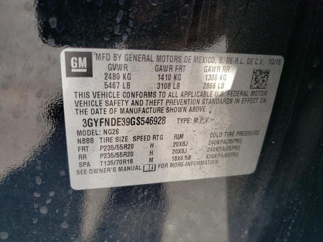 Photo 12 VIN: 3GYFNDE39GS546928 - CADILLAC SRX 