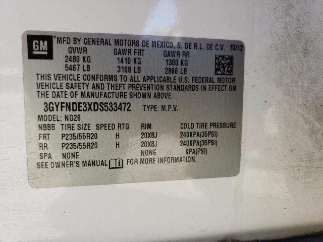 Photo 11 VIN: 3GYFNDE3XDS533472 - CADILLAC SRX 