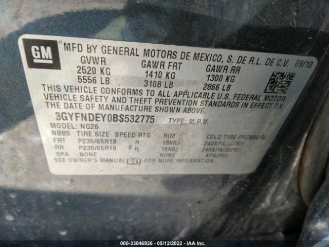 Photo 8 VIN: 3GYFNDEY0BS532775 - CADILLAC SRX 