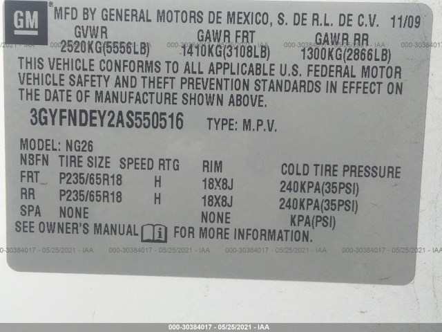 Photo 8 VIN: 3GYFNDEY2AS550516 - CADILLAC SRX 