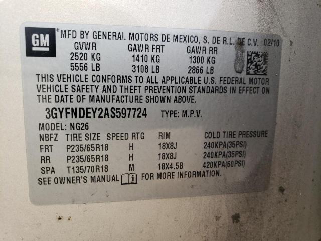 Photo 12 VIN: 3GYFNDEY2AS597724 - CADILLAC SRX LUXURY 