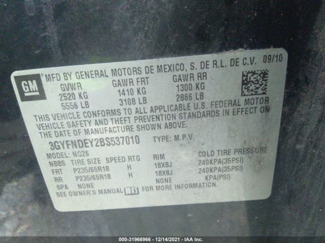 Photo 8 VIN: 3GYFNDEY2BS537010 - CADILLAC SRX 