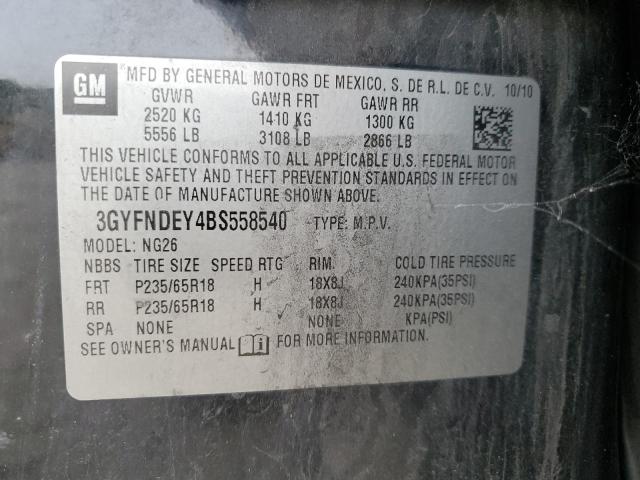 Photo 11 VIN: 3GYFNDEY4BS558540 - CADILLAC SRX 