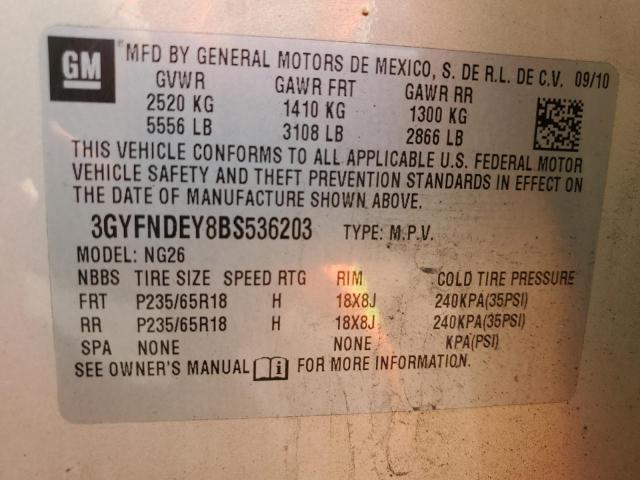 Photo 12 VIN: 3GYFNDEY8BS536203 - CADILLAC SRX 