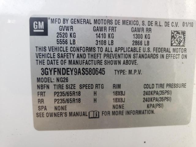 Photo 11 VIN: 3GYFNDEY9AS580645 - CADILLAC SRX 