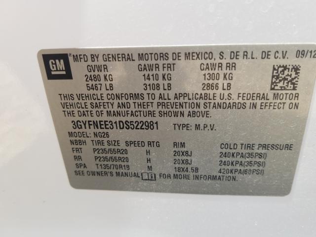 Photo 9 VIN: 3GYFNEE31DS522981 - CADILLAC SRX PREMIU 