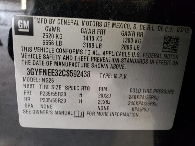 Photo 12 VIN: 3GYFNEE32CS592438 - CADILLAC SRX PERFOR 