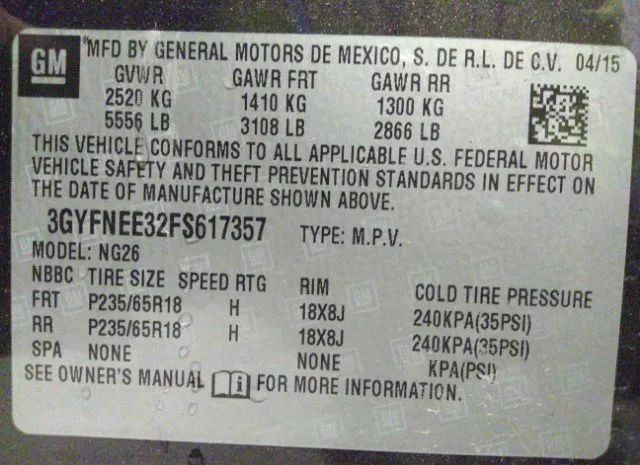 Photo 8 VIN: 3GYFNEE32FS617357 - CADILLAC SRX 