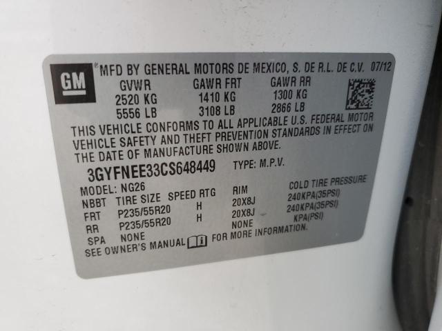 Photo 9 VIN: 3GYFNEE33CS648449 - CADILLAC SRX PERFOR 