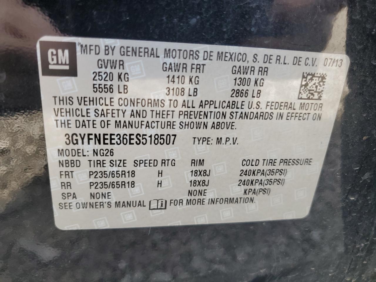 Photo 12 VIN: 3GYFNEE36ES518507 - CADILLAC SRX 