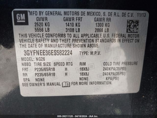 Photo 8 VIN: 3GYFNEE36ES582224 - CADILLAC SRX 