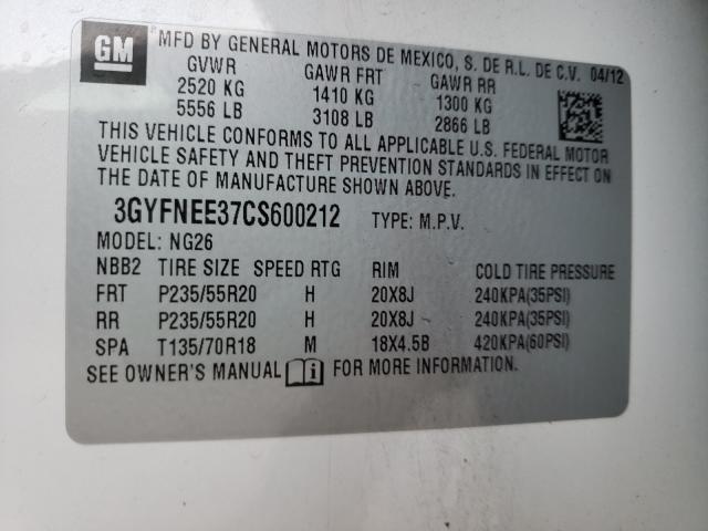 Photo 9 VIN: 3GYFNEE37CS600212 - CADILLAC SRX PERFOR 