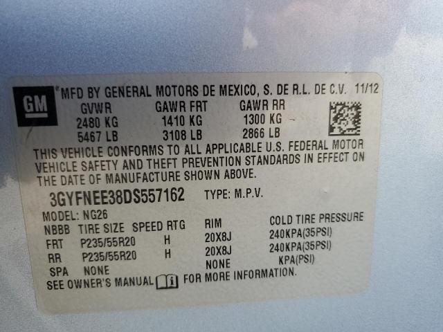 Photo 11 VIN: 3GYFNEE38DS557162 - CADILLAC SRX PREMIU 