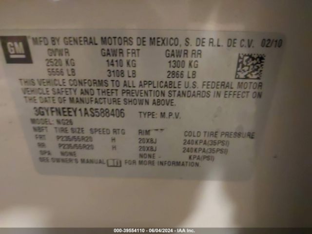 Photo 8 VIN: 3GYFNEEY1AS588406 - CADILLAC SRX 