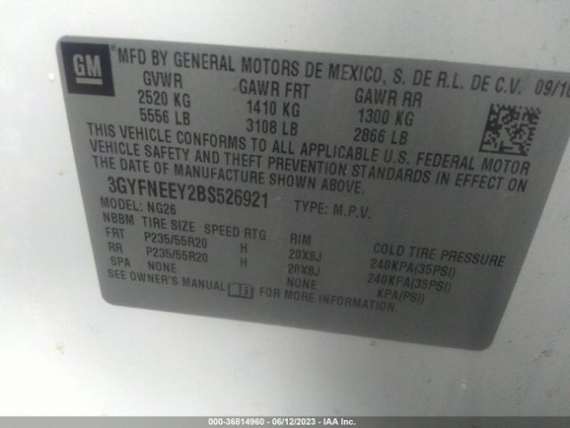 Photo 8 VIN: 3GYFNEEY2BS526921 - CADILLAC SRX 