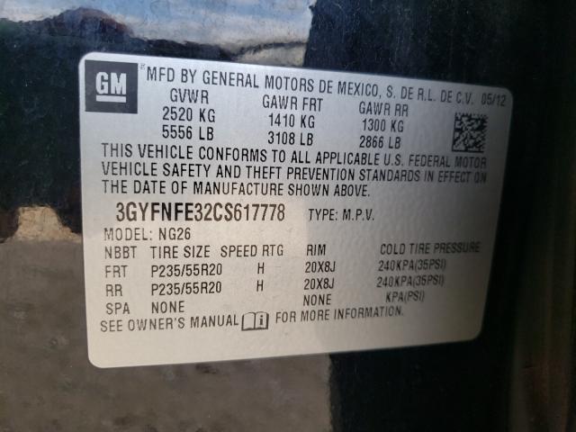 Photo 9 VIN: 3GYFNFE32CS617778 - CADILLAC SRX PREMIU 