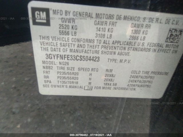 Photo 8 VIN: 3GYFNFE33CS504423 - CADILLAC SRX 