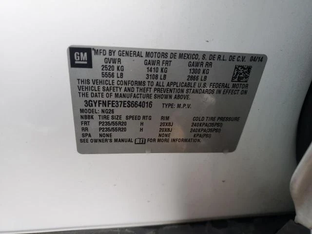 Photo 13 VIN: 3GYFNFE37ES664016 - CADILLAC SRX PERFOR 