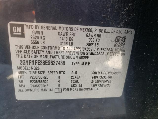 Photo 9 VIN: 3GYFNFE38ES637438 - CADILLAC SRX PERFOR 