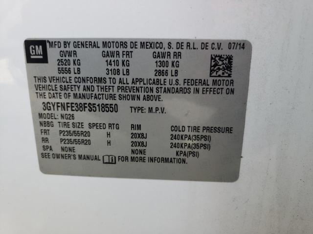 Photo 9 VIN: 3GYFNFE38FS518550 - CADILLAC SRX PERFOR 