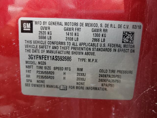 Photo 9 VIN: 3GYFNFEY1AS592686 - CADILLAC SRX PREMIU 