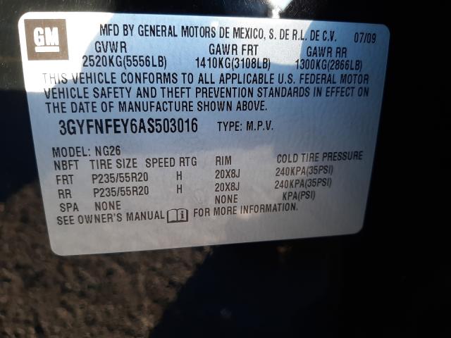 Photo 9 VIN: 3GYFNFEY6AS503016 - CADILLAC SRX PREMIU 