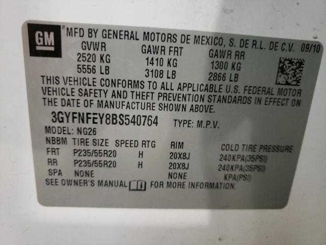 Photo 9 VIN: 3GYFNFEY8BS540764 - CADILLAC SRX PREMIU 