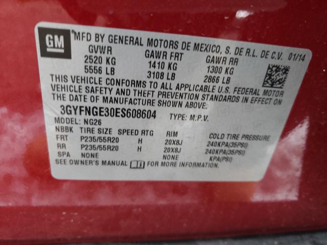 Photo 9 VIN: 3GYFNGE30ES608604 - CADILLAC SRX PREMIU 