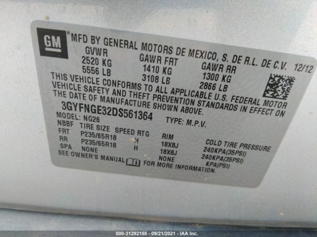 Photo 8 VIN: 3GYFNGE32DS561364 - CADILLAC SRX 