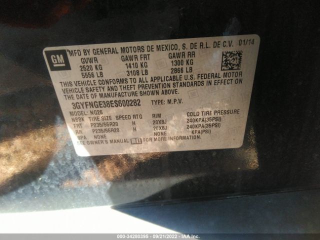 Photo 8 VIN: 3GYFNGE38ES600282 - CADILLAC SRX 