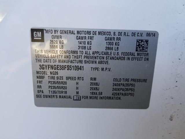 Photo 9 VIN: 3GYFNGE38FS510941 - CADILLAC SRX PREMIU 