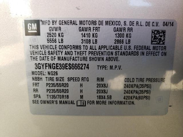 Photo 12 VIN: 3GYFNGE39ES666274 - CADILLAC SRX PREMIU 