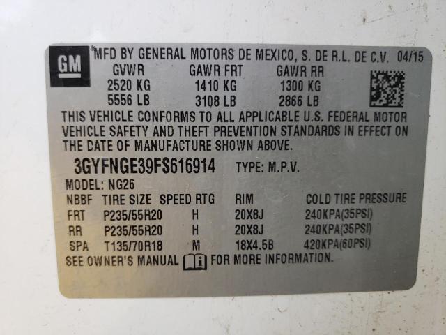 Photo 12 VIN: 3GYFNGE39FS616914 - CADILLAC SRX 